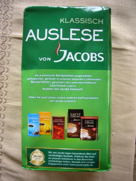 Jacobs - Klassisch Auslese gemahlen 250g - zádní strana